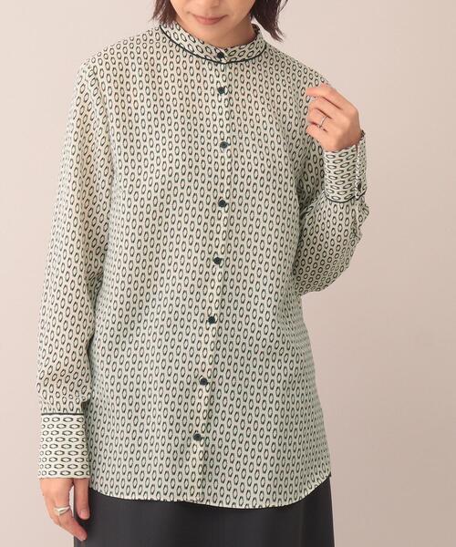 UNTITLED（アンタイトル）の「◇ネオンジオメ バンドカラーブラウス