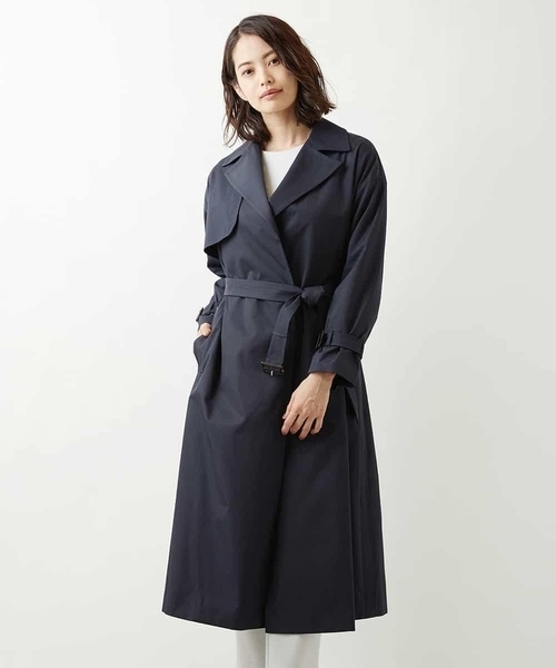 MICHEL KLEIN（ミッシェル・クラン）の「【洗える】Aライントレンチコート（トレンチコート・レディース・ネイビー/グリーン/ライトベージュ・38）」の12枚目の写真