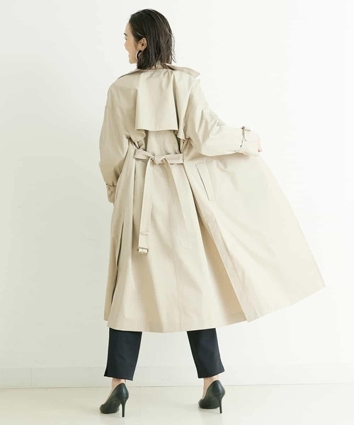MICHEL KLEIN（ミッシェル・クラン）の「【洗える】Aライントレンチコート（トレンチコート・レディース・ネイビー/グリーン/ライトベージュ・38）」の21枚目の写真
