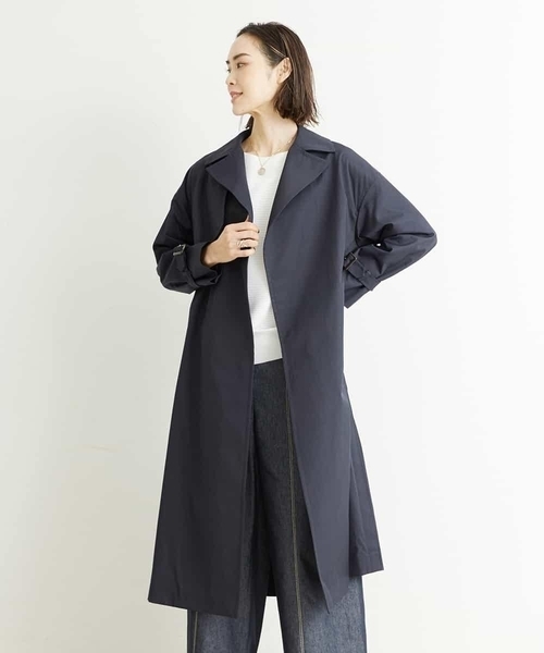 MICHEL KLEIN（ミッシェル・クラン）の「【洗える】Aライントレンチコート（トレンチコート・レディース・ネイビー/グリーン/ライトベージュ・38）」の14枚目の写真