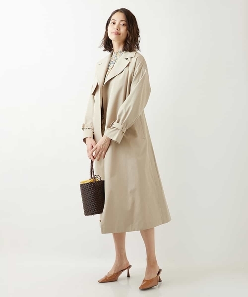 MICHEL KLEIN（ミッシェル・クラン）の「【洗える】Aライントレンチコート（トレンチコート・レディース・ネイビー/グリーン/ライトベージュ・38）」の10枚目の写真
