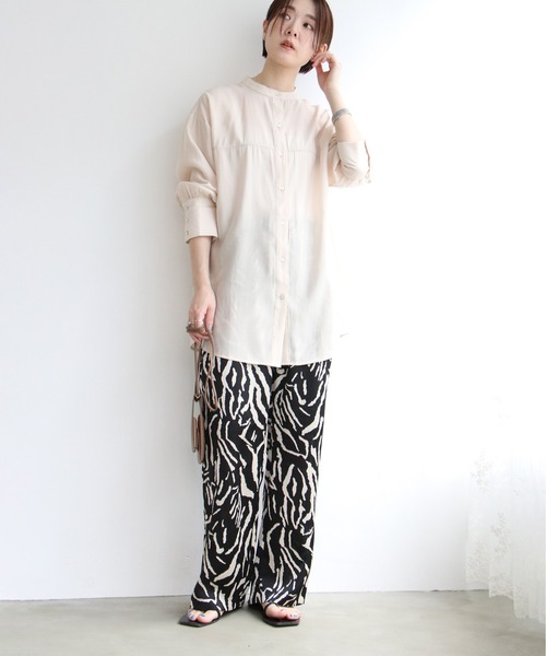 notch.(ノッチ)の「バンドカラーシャツ(シャツ/ブラウス・レディース・オフホワイト/ベージュ/ブラウン・M)」の18枚目の写真