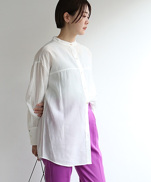 notch.(ノッチ)の「バンドカラーシャツ(シャツ/ブラウス・レディース・オフホワイト/ベージュ/ブラウン・M)」の10枚目の写真