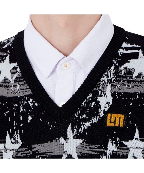 Loudmouth(ラウドマウス)の「LOUDMOUTH/ラウドマウス ゴルフウェア 星柄 軽量 ニット メッシュ編み Vネック ベスト(ベスト・メンズ・ブラック/ネイビー/ホワイト・LL/XXL/XL/L/M)」の14枚目の写真