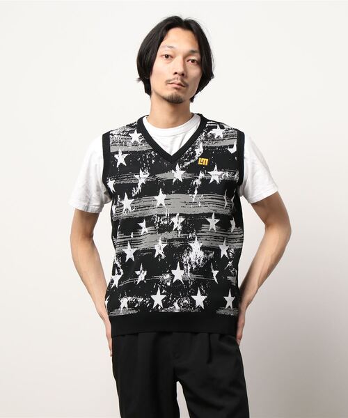 Loudmouth(ラウドマウス)の「LOUDMOUTH/ラウドマウス ゴルフウェア 星柄 軽量 ニット メッシュ編み Vネック ベスト(ベスト・メンズ・ブラック/ネイビー/ホワイト・LL/XXL/XL/L/M)」の22枚目の写真