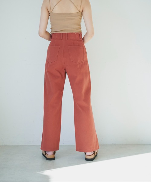 FREE'S MART（フリーズマート）の「【Sシリーズ対応】◆ウエスト断ち切りワイドデニムパンツ（デニムパンツ・レディース・ホワイト/オレンジ/ブルー・SMALL/MEDIUM/X-SMALL）」の10枚目の写真