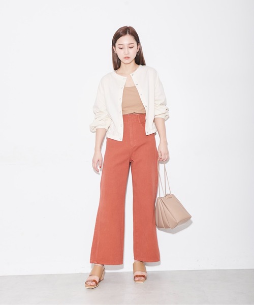 FREE'S MART（フリーズマート）の「【Sシリーズ対応】◆ウエスト断ち切りワイドデニムパンツ（デニムパンツ・レディース・ホワイト/オレンジ/ブルー・SMALL/MEDIUM/X-SMALL）」の12枚目の写真