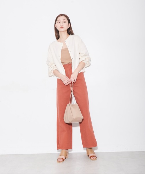 FREE'S MART（フリーズマート）の「【Sシリーズ対応】◆ウエスト断ち切りワイドデニムパンツ（デニムパンツ・レディース・ホワイト/オレンジ/ブルー・SMALL/MEDIUM/X-SMALL）」の11枚目の写真