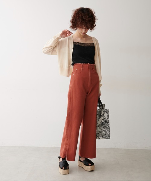 FREE'S MART（フリーズマート）の「【Sシリーズ対応】◆ウエスト断ち切りワイドデニムパンツ（デニムパンツ・レディース・ホワイト/オレンジ/ブルー・SMALL/MEDIUM/X-SMALL）」の21枚目の写真