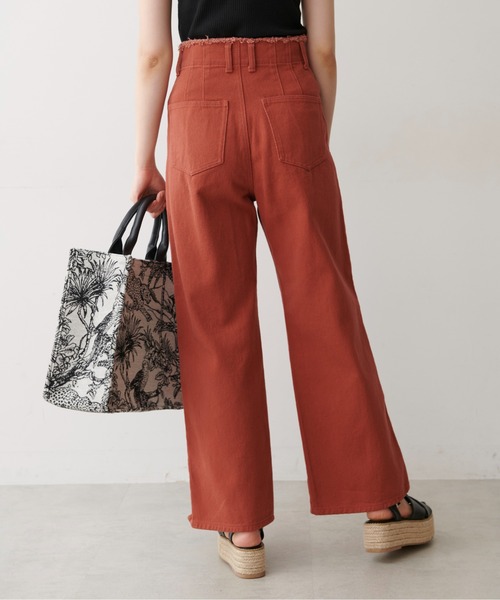 FREE'S MART（フリーズマート）の「【Sシリーズ対応】◆ウエスト断ち切りワイドデニムパンツ（デニムパンツ・レディース・ホワイト/オレンジ/ブルー・SMALL/MEDIUM/X-SMALL）」の14枚目の写真