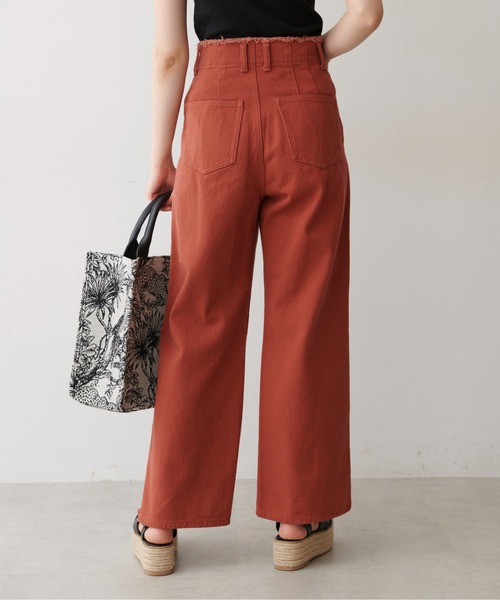 FREE'S MART（フリーズマート）の「【Sシリーズ対応】◆ウエスト断ち切りワイドデニムパンツ（デニムパンツ・レディース・ホワイト/オレンジ/ブルー・SMALL/MEDIUM/X-SMALL）」の15枚目の写真