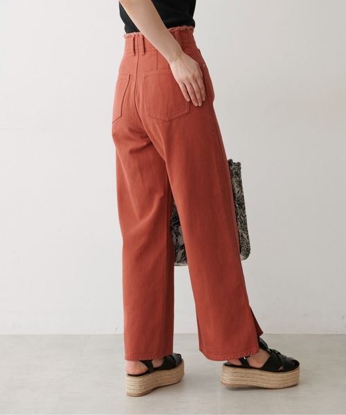 FREE'S MART（フリーズマート）の「【Sシリーズ対応】◆ウエスト断ち切りワイドデニムパンツ（デニムパンツ・レディース・ホワイト/オレンジ/ブルー・SMALL/MEDIUM/X-SMALL）」の16枚目の写真