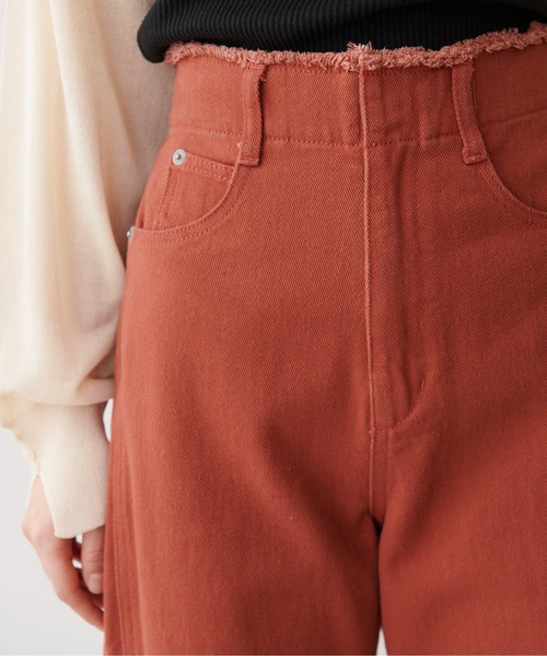 FREE'S MART（フリーズマート）の「【Sシリーズ対応】◆ウエスト断ち切りワイドデニムパンツ（デニムパンツ・レディース・ホワイト/オレンジ/ブルー・SMALL/MEDIUM/X-SMALL）」の17枚目の写真