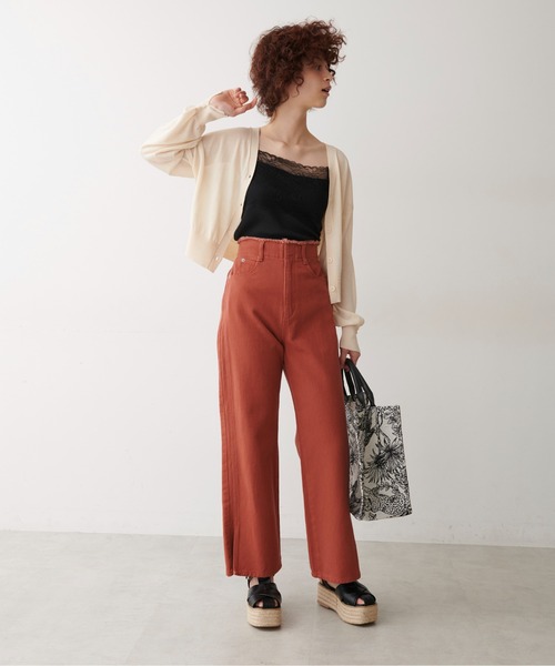 FREE'S MART（フリーズマート）の「【Sシリーズ対応】◆ウエスト断ち切りワイドデニムパンツ（デニムパンツ・レディース・ホワイト/オレンジ/ブルー・SMALL/MEDIUM/X-SMALL）」の20枚目の写真