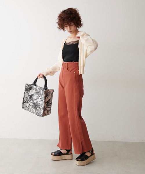 FREE'S MART（フリーズマート）の「【Sシリーズ対応】◆ウエスト断ち切りワイドデニムパンツ（デニムパンツ・レディース・ホワイト/オレンジ/ブルー・SMALL/MEDIUM/X-SMALL）」の22枚目の写真