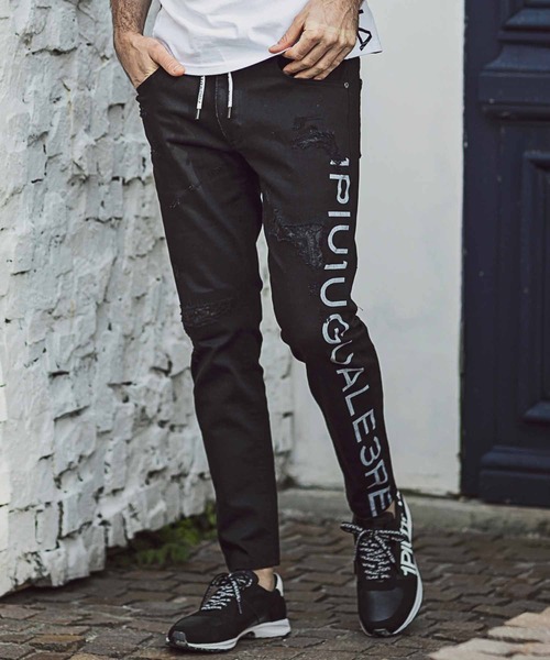 1PIU1UGUALE3 パンツ RELAX(ウノピゥウノウグァーレトレ)ロゴプリント ...