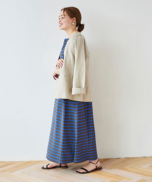 le.coeur blanc（ルクールブラン）の「イージーケア麻ノーカラージャケット（ノーカラージャケット・レディース・ベージュ/キャメル/ネイビー/ブラウン・38）」の18枚目の写真