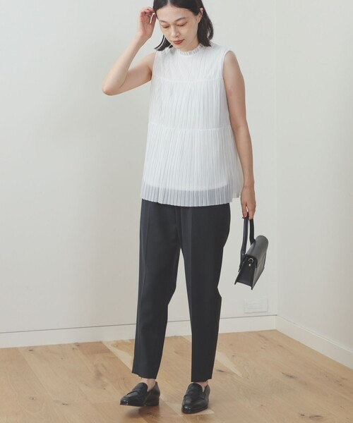 BEAMS HEART（ビームスハート）の「BEAMS HEART / ハイネック プリーツプルオーバー（シャツ/ブラウス・レディース・ブラック/オフホワイト/ミント/パープル系その他5・FREE）」の9枚目の写真