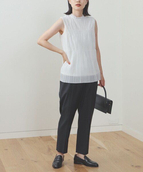 BEAMS HEART（ビームスハート）の「BEAMS HEART / ハイネック プリーツプルオーバー（シャツ/ブラウス・レディース・ブラック/オフホワイト/ミント/パープル系その他5・FREE）」の10枚目の写真