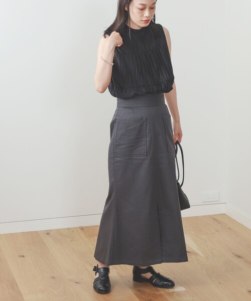 BEAMS HEART（ビームスハート）の「BEAMS HEART / ハイネック プリーツプルオーバー（シャツ/ブラウス・レディース・ブラック/オフホワイト/ミント/パープル系その他5・FREE）」の14枚目の写真