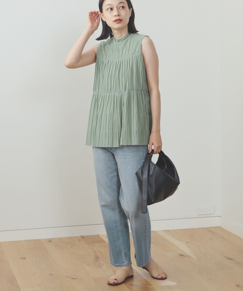 BEAMS HEART（ビームスハート）の「BEAMS HEART / ハイネック プリーツプルオーバー（シャツ/ブラウス・レディース・ブラック/オフホワイト/ミント/パープル系その他5・FREE）」の17枚目の写真