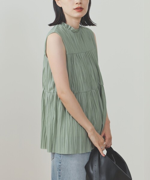 BEAMS HEART（ビームスハート）の「BEAMS HEART / ハイネック プリーツプルオーバー（シャツ/ブラウス・レディース・ブラック/オフホワイト/ミント/パープル系その他5・FREE）」の20枚目の写真