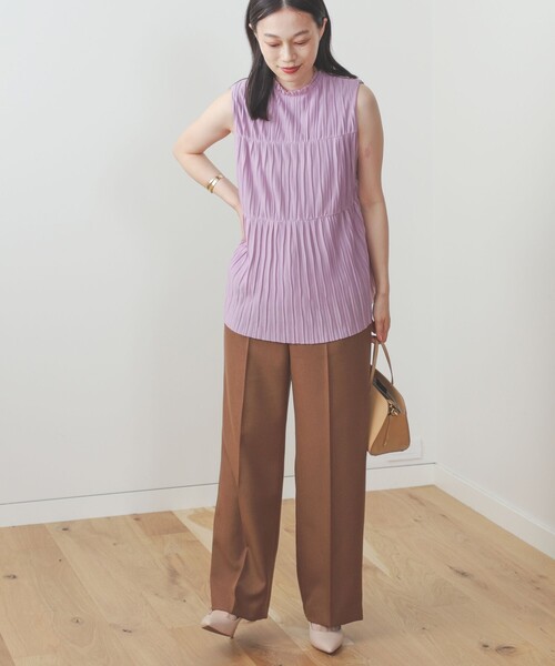 BEAMS HEART（ビームスハート）の「BEAMS HEART / ハイネック プリーツプルオーバー（シャツ/ブラウス・レディース・ブラック/オフホワイト/ミント/パープル系その他5・FREE）」の21枚目の写真