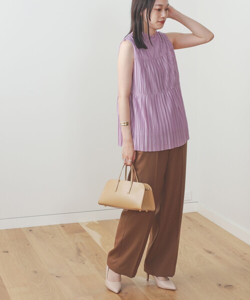 BEAMS HEART（ビームスハート）の「BEAMS HEART / ハイネック プリーツプルオーバー（シャツ/ブラウス・レディース・ブラック/オフホワイト/ミント/パープル系その他5・FREE）」の22枚目の写真