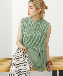 BEAMS HEART / ハイネック プリーツプルオーバー