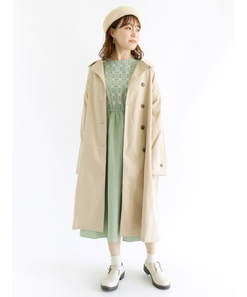 ehka sopo(エヘカソポ)の「ステンカラーコート(ステンカラーコート・レディース・カーキ/チャコール/ベージュ・フリ-)」の2枚目の写真