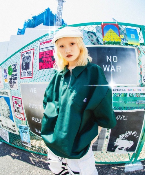 A'gem（エージェム）の「『A'gem/エージェム』半袖HARF ZIP WORK SH/ハーフZIPワークシャツ（シャツ/ブラウス・メンズ・ブラック/ベージュ/グリーン/サックスブルー・FREE）」の14枚目の写真