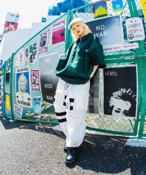 A'gem（エージェム）の「『A'gem/エージェム』半袖HARF ZIP WORK SH/ハーフZIPワークシャツ（シャツ/ブラウス・メンズ・ブラック/ベージュ/グリーン/サックスブルー・FREE）」の12枚目の写真