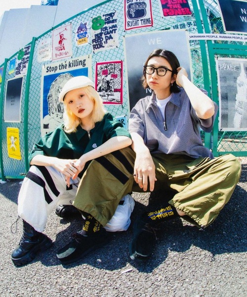 A'gem（エージェム）の「『A'gem/エージェム』半袖HARF ZIP WORK SH/ハーフZIPワークシャツ（シャツ/ブラウス・メンズ・ブラック/ベージュ/グリーン/サックスブルー・FREE）」の21枚目の写真