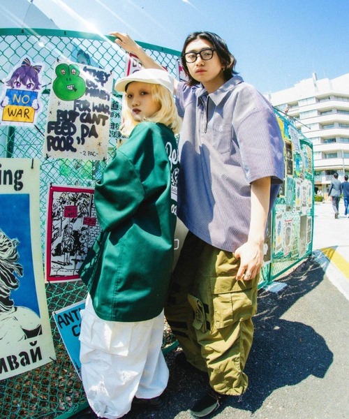 A'gem（エージェム）の「『A'gem/エージェム』半袖HARF ZIP WORK SH/ハーフZIPワークシャツ（シャツ/ブラウス・メンズ・ブラック/ベージュ/グリーン/サックスブルー・FREE）」の22枚目の写真