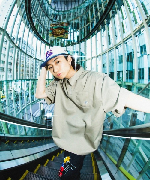 A'gem（エージェム）の「『A'gem/エージェム』半袖HARF ZIP WORK SH/ハーフZIPワークシャツ（シャツ/ブラウス・メンズ・ブラック/ベージュ/グリーン/サックスブルー・FREE）」の18枚目の写真