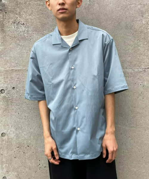 90s USA label レーヨン オープンカラーシャツ ブラック 短丈 開襟 90s USA label レーヨン オープンカラーシャツ ボックス ワイド