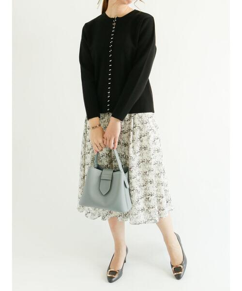 Te chichi（テチチ）の「パールボタンクルーカーディガン（カーディガン/ボレロ・レディース・ブラック/グレー/オフホワイト・ﾌﾘ-）」の7枚目の写真