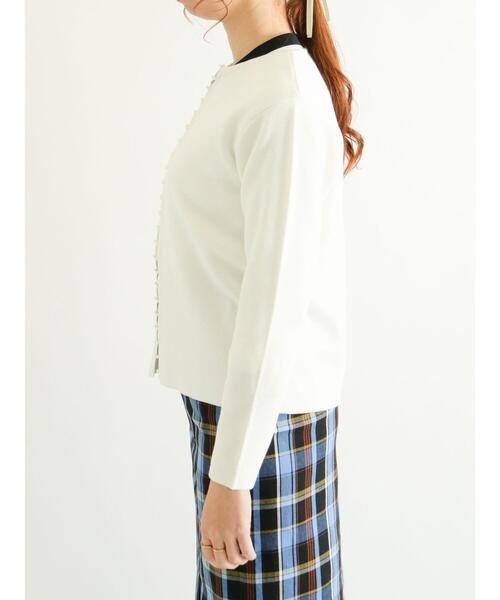 Te chichi（テチチ）の「パールボタンクルーカーディガン（カーディガン/ボレロ・レディース・ブラック/グレー/オフホワイト・ﾌﾘ-）」の8枚目の写真