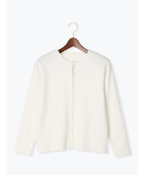 Te chichi（テチチ）の「パールボタンクルーカーディガン（カーディガン/ボレロ・レディース・ブラック/グレー/オフホワイト・ﾌﾘ-）」の12枚目の写真