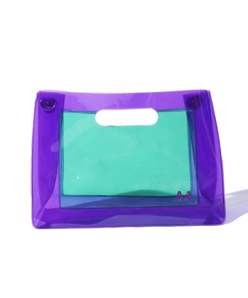 NaNa-NaNa(ナナナナ)の「nana-nana/ナナナナ A4/A5 (PVC) クリアハンドバッグ ハンドバック ショルダーバック 2WAY(ハンドバッグ・メンズ・パープル系その他/グリーン系その他・ONE SIZE)」の13枚目の写真
