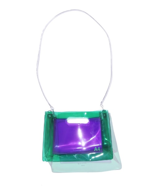 NaNa-NaNa(ナナナナ)の「nana-nana/ナナナナ A4/A5 (PVC) クリアハンドバッグ ハンドバック ショルダーバック 2WAY(ハンドバッグ・メンズ・パープル系その他/グリーン系その他・ONE SIZE)」の16枚目の写真