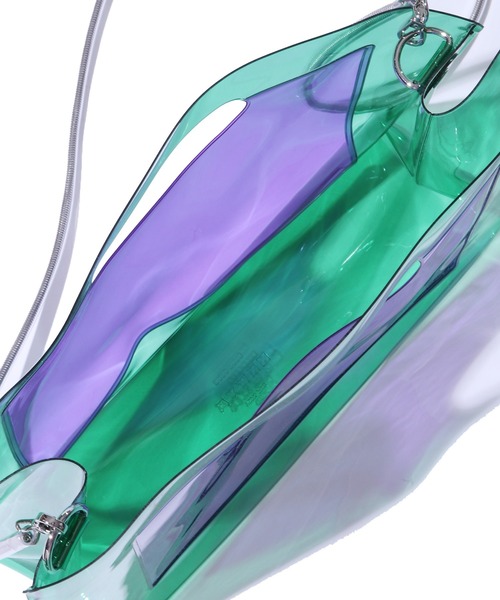 NaNa-NaNa(ナナナナ)の「nana-nana/ナナナナ A4/A5 (PVC) クリアハンドバッグ ハンドバック ショルダーバック 2WAY(ハンドバッグ・メンズ・パープル系その他/グリーン系その他・ONE SIZE)」の10枚目の写真