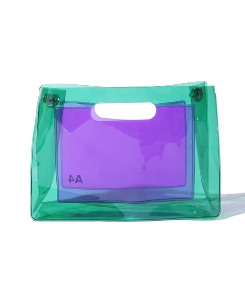 NaNa-NaNa(ナナナナ)の「nana-nana/ナナナナ A4/A5 (PVC) クリアハンドバッグ ハンドバック ショルダーバック 2WAY(ハンドバッグ・メンズ・パープル系その他/グリーン系その他・ONE SIZE)」の4枚目の写真