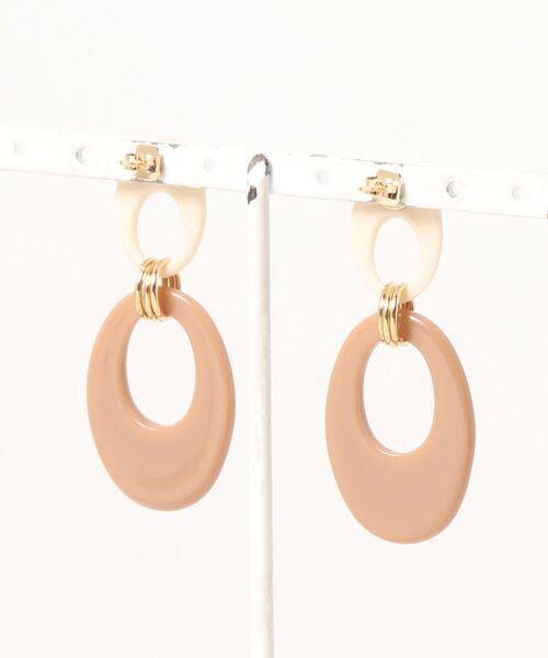 KATHARINE ROSS（キャサリンロス）の「【KATHARINE ROSS】オーバル2連ピアス（ピアス（両耳用）・レディース・ブラウン/グレー・MEDIUM）」の5枚目の写真