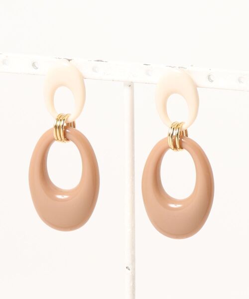 KATHARINE ROSS（キャサリンロス）の「【KATHARINE ROSS】オーバル2連ピアス（ピアス（両耳用）・レディース・ブラウン/グレー・MEDIUM）」の4枚目の写真