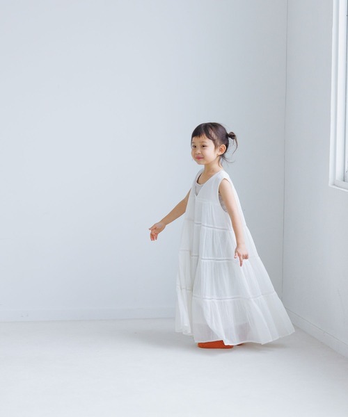 LOWRYS FARM(ローリーズファーム)の「コットンボイルティアードワンピース 275072(ワンピース・キッズ・ブラック/パープル/オフホワイト/グリーン・110cm/120cm/130cm/140cm/150cm)」の14枚目の写真