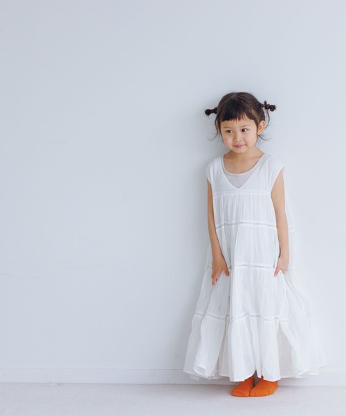 LOWRYS FARM(ローリーズファーム)の「コットンボイルティアードワンピース 275072(ワンピース・キッズ・ブラック/パープル/オフホワイト/グリーン・110cm/120cm/130cm/140cm/150cm)」の9枚目の写真