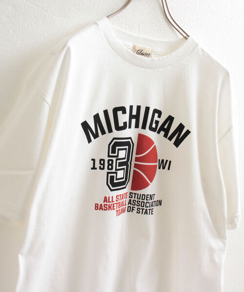 GLOSTER（グロスター）の「【GLOSTER/グロスター】立体プリント バスケットボールモチーフ ビッグシルエットTシャツ（Tシャツ/カットソー・メンズ・ホワイト/ブラック/アッシュグレー・MEDIUM/LARGE）」の6枚目の写真