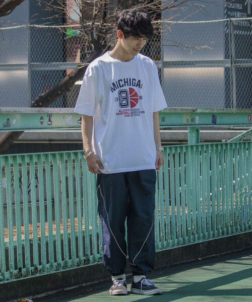 GLOSTER（グロスター）の「【GLOSTER/グロスター】立体プリント バスケットボールモチーフ ビッグシルエットTシャツ（Tシャツ/カットソー・メンズ・ホワイト/ブラック/アッシュグレー・MEDIUM/LARGE）」の13枚目の写真