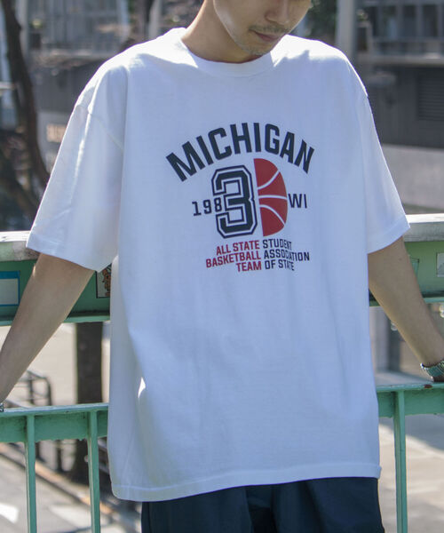 GLOSTER（グロスター）の「【GLOSTER/グロスター】立体プリント バスケットボールモチーフ ビッグシルエットTシャツ（Tシャツ/カットソー・メンズ・ホワイト/ブラック/アッシュグレー・MEDIUM/LARGE）」の17枚目の写真